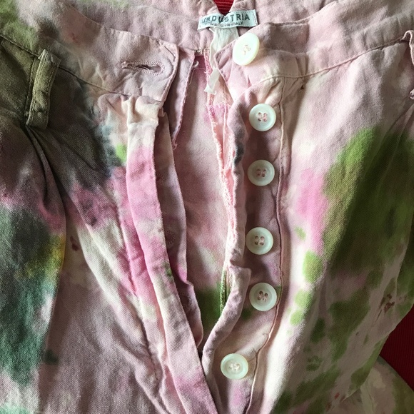 Industria Vtg ink Painters Pant High Rise Button Fly Ankle Pant Womens 0 - Picture 2 of 11